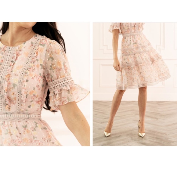 NWT Rachel Parcell | Mixed Lace Fit & Flare Dress - Picture 2 of 8